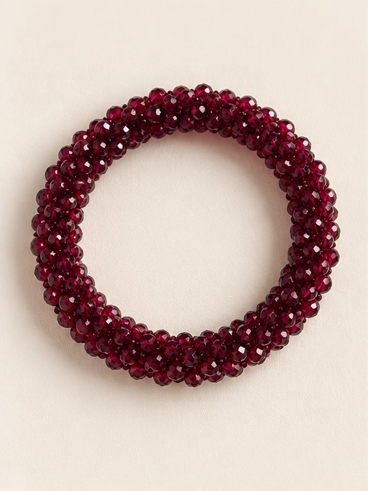 Facetkralen armband — Bordeauxrood — product
