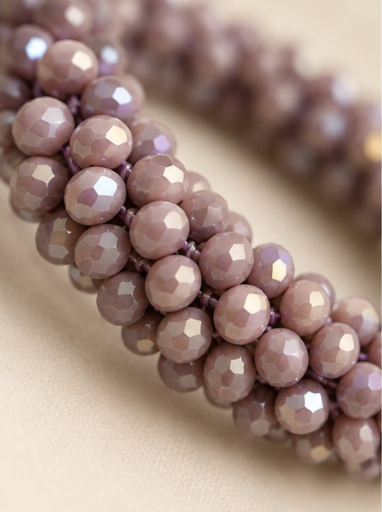 Facetkralen armband — Zacht lila — detail