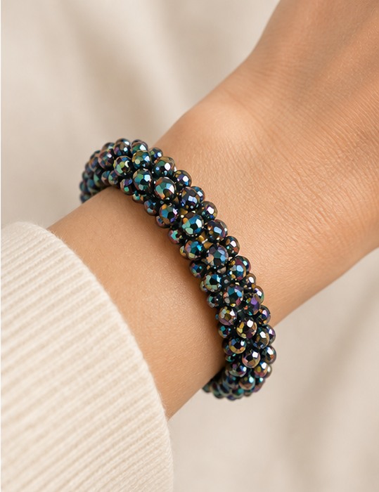 Facetkralen armband — Regenboogglans