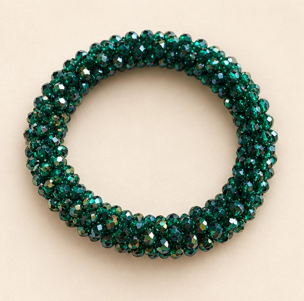 Facetkralen armband — Smaragdgroen — product