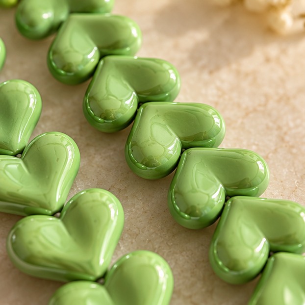 Detail van de kralen – Groen